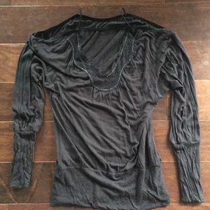 Free People Black Lace Top